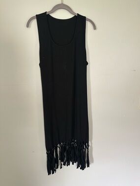 Target Black Sleeveless Fringe Hem Dress